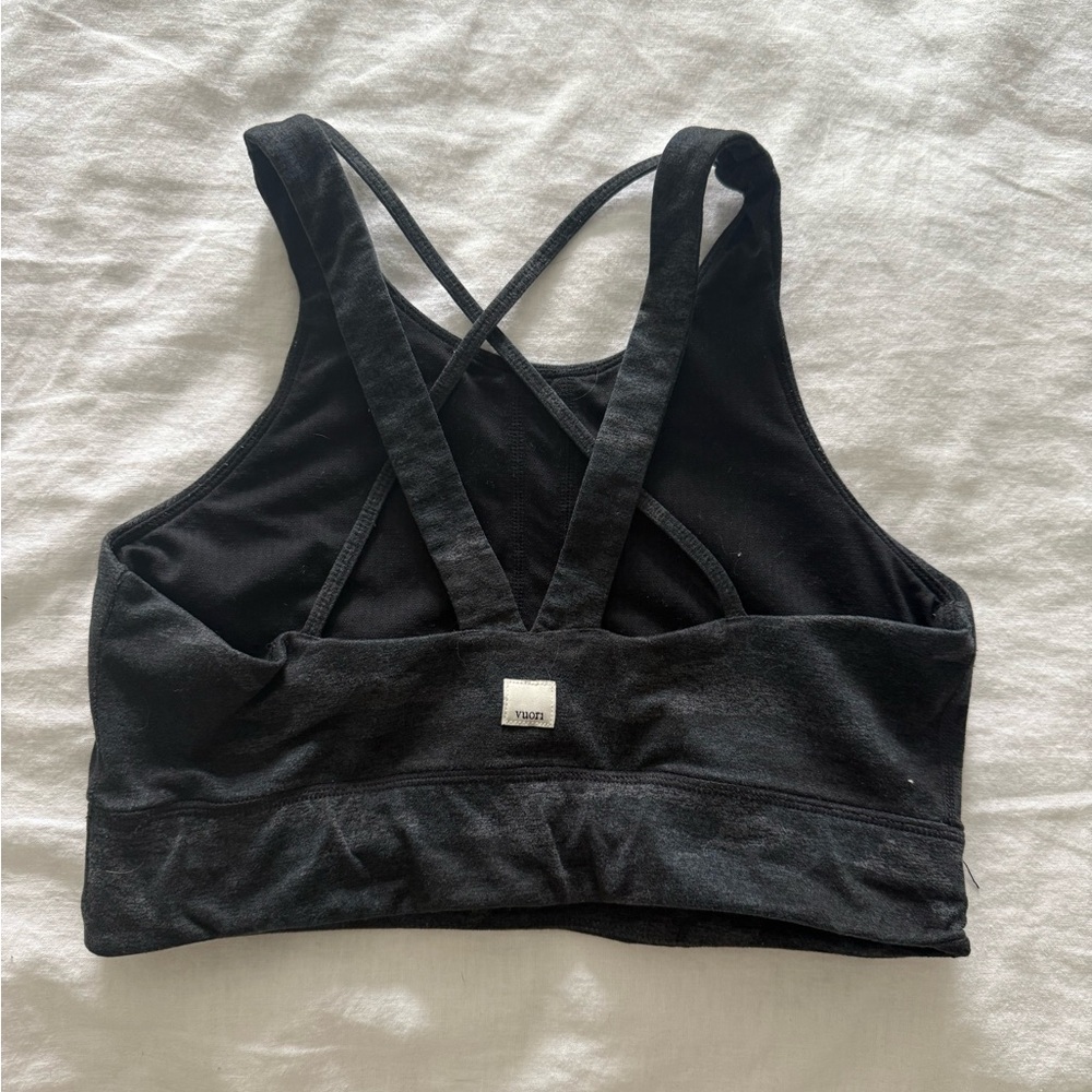 Vuori Navy Camo Athletic Top with Criss-Cross Straps
